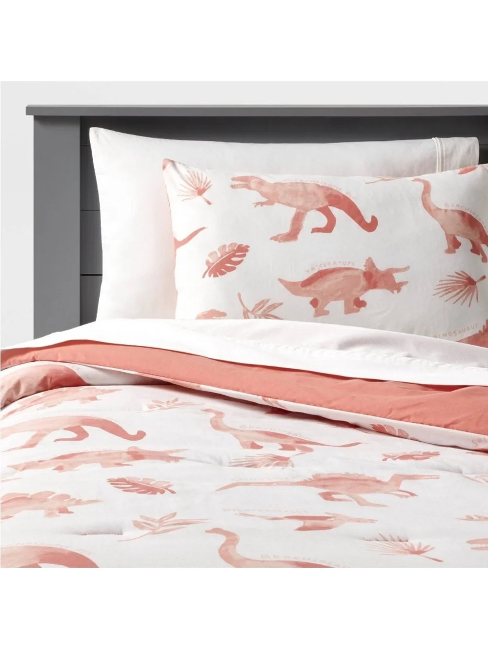 Pillowfort Twin Pink Dinosaur 2-Piece Comforter Set Educational NWT